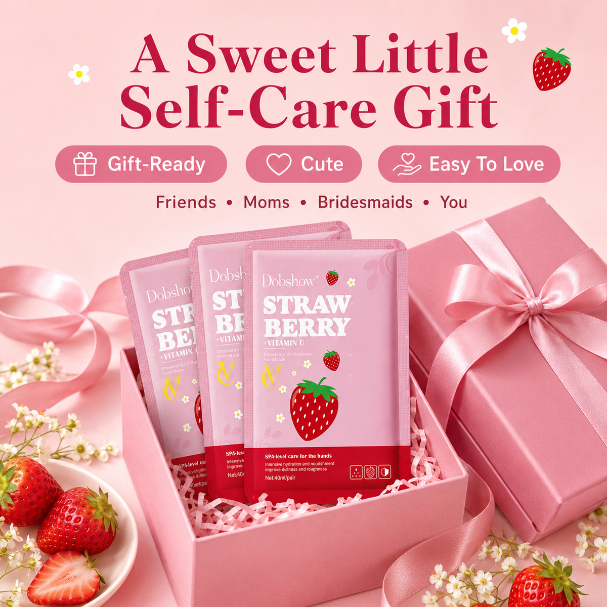 Dobshow® Strawberry Vitamin C Radiance Hand Mask